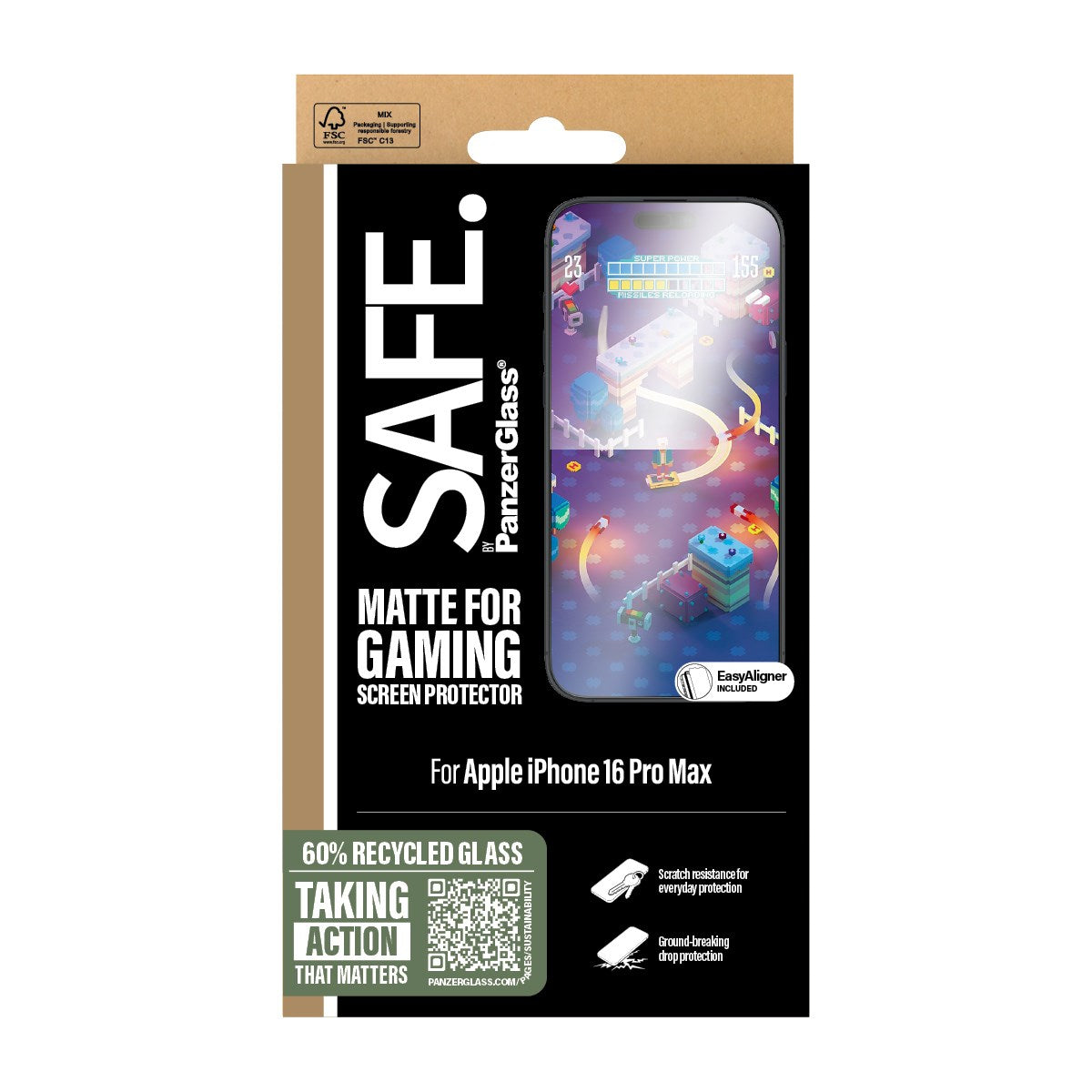SAFE. by PanzerGlass® Gaming Displayschutz iPhone 16 Pro Max | Ultra-Wide Fit