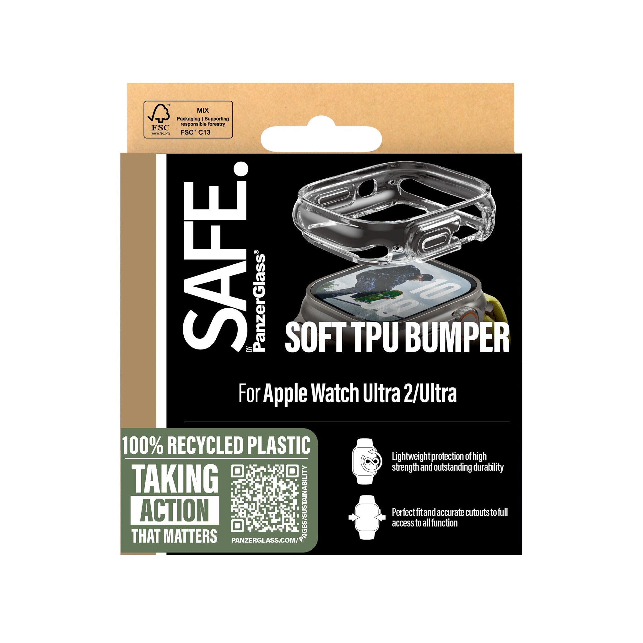 SAFE. by PanzerGlass® TPU Bumper Transparent Apple Watch Ultra 3 | Ultra 2 | Ultra | 49mm