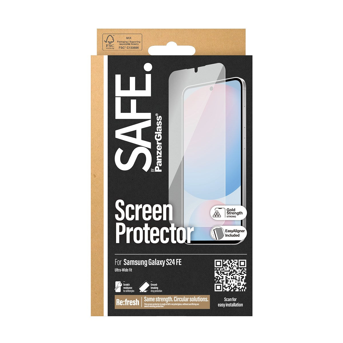 SAFE. by PanzerGlass® Displayschutz Samsung Galaxy S24 FE | Ultra-Wide Fit w. Aligner