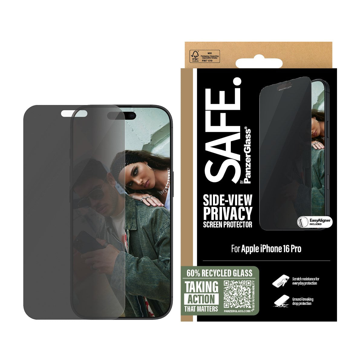 SAFE. by PanzerGlass® Privacy Displayschutz iPhone 16 Pro | Ultra-Wide Fit