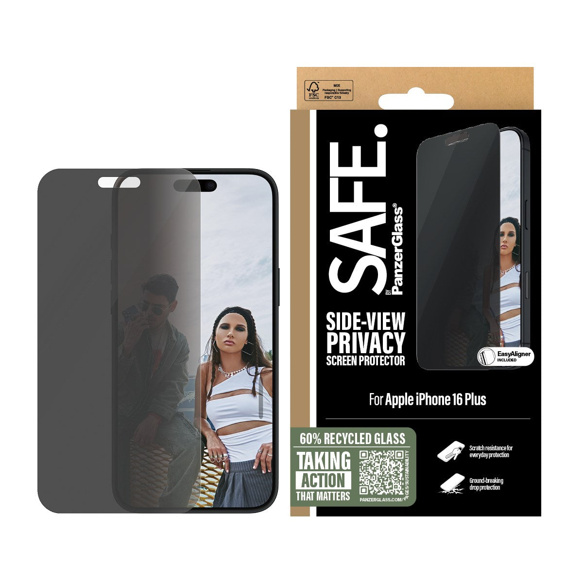 SAFE. by PanzerGlass® Privacy Displayschutz iPhone 16 Plus | 15 Plus | Ultra-Wide Fit