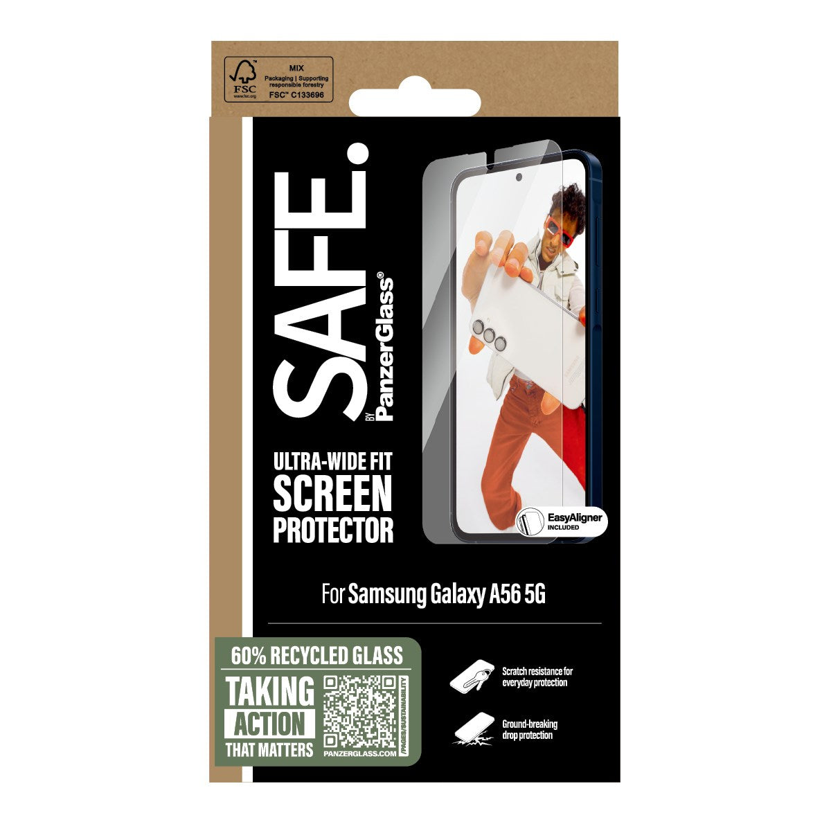 SAFE. by PanzerGlass® Displayschutz Samsung Galaxy A56 5G | Ultra-Wide Fit w. Aligner