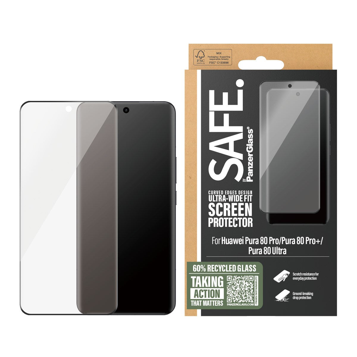 SAFE. by PanzerGlass® Displayschutz Huawei Pura 80 Pro | 80 Pro+ | 80 Ultra | Ultra-Wide Fit