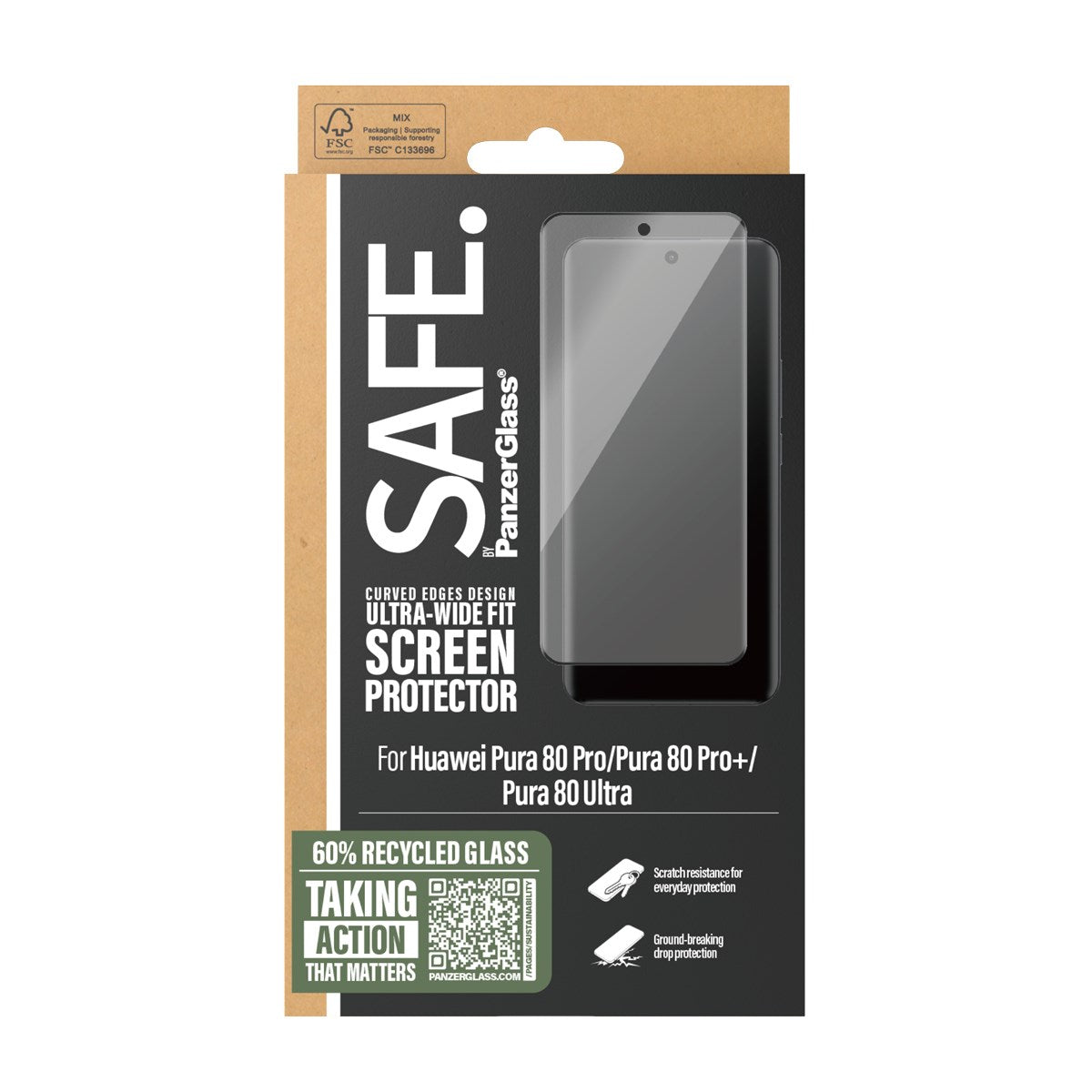 SAFE. by PanzerGlass® Displayschutz Huawei Pura 80 Pro | 80 Pro+ | 80 Ultra | Ultra-Wide Fit