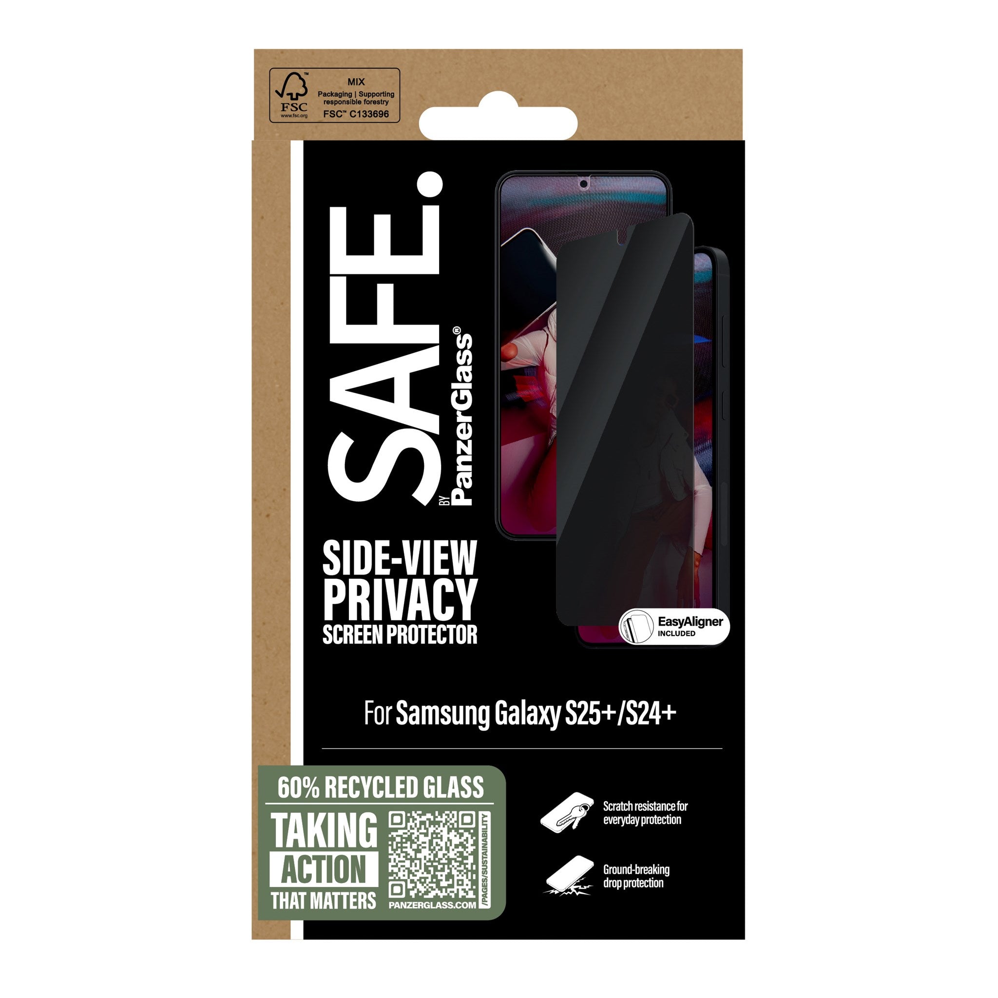 SAFE. by PanzerGlass® Privacy Displayschutz Samsung Galaxy S25+ | S24+ | Ultra-Wide Fit