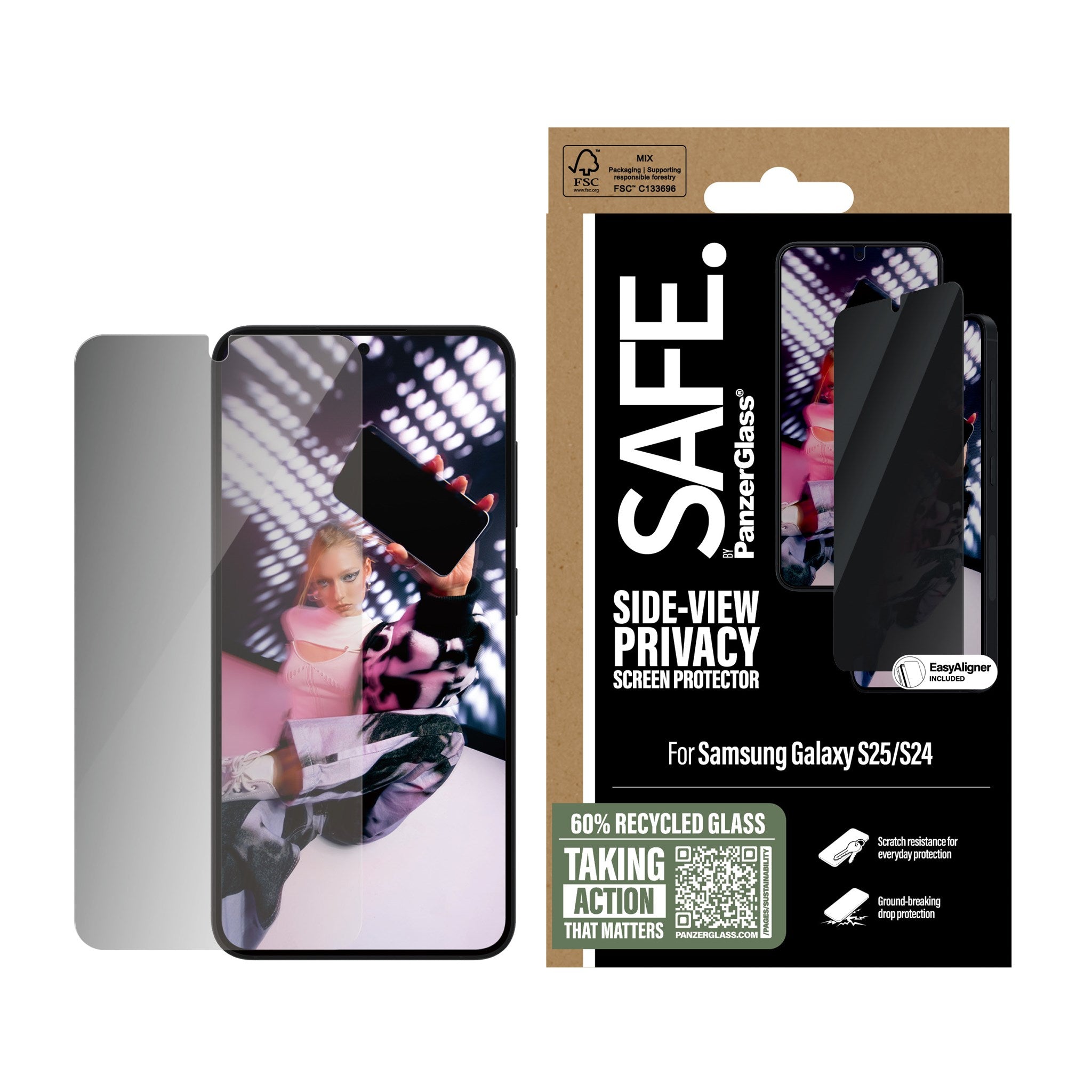 SAFE. by PanzerGlass® Privacy Displayschutz Samsung Galaxy S25 | S24 | Ultra-Wide Fit