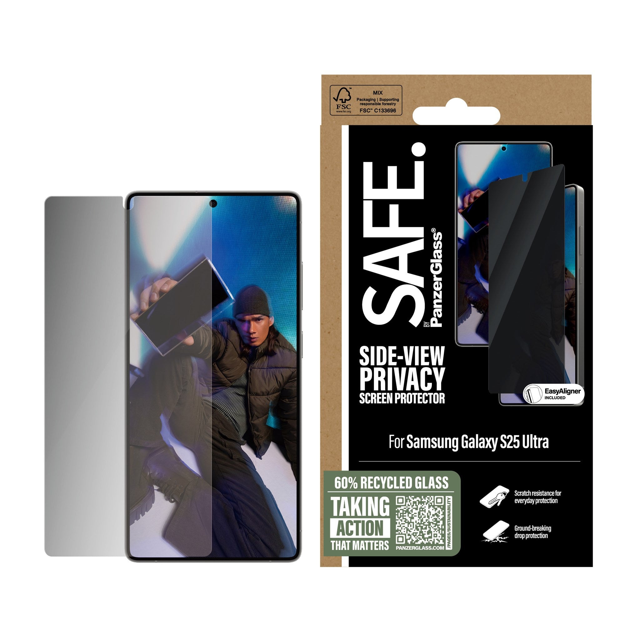 SAFE. by PanzerGlass® Privacy Displayschutz Samsung Galaxy S25 Ultra | Ultra-Wide Fit