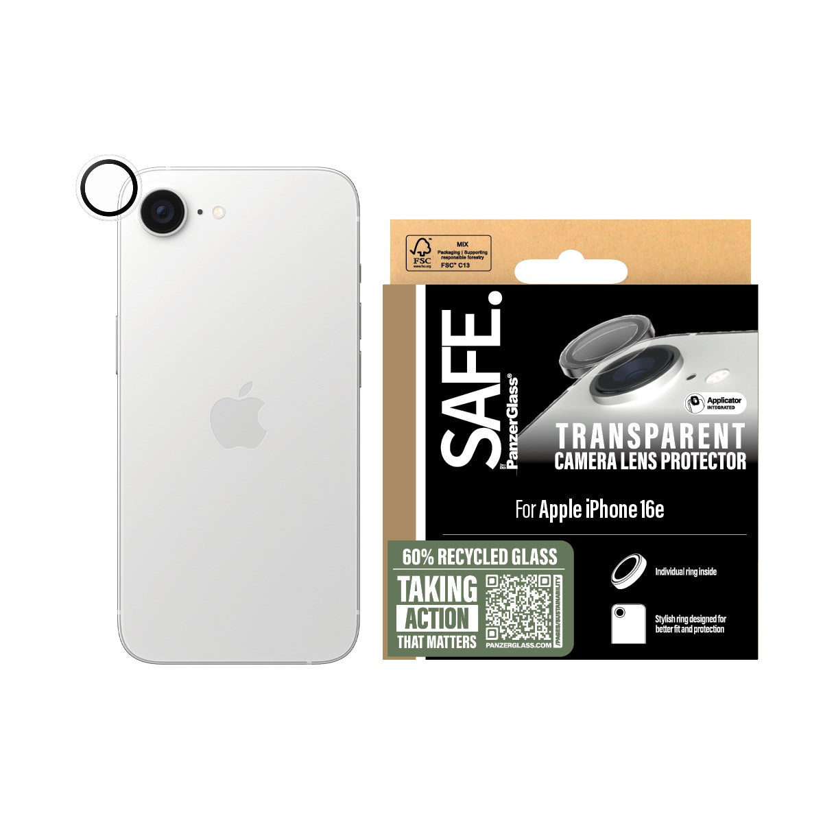 SAFE. by PanzerGlass® Kameraschutz Transparent iPhone 16e