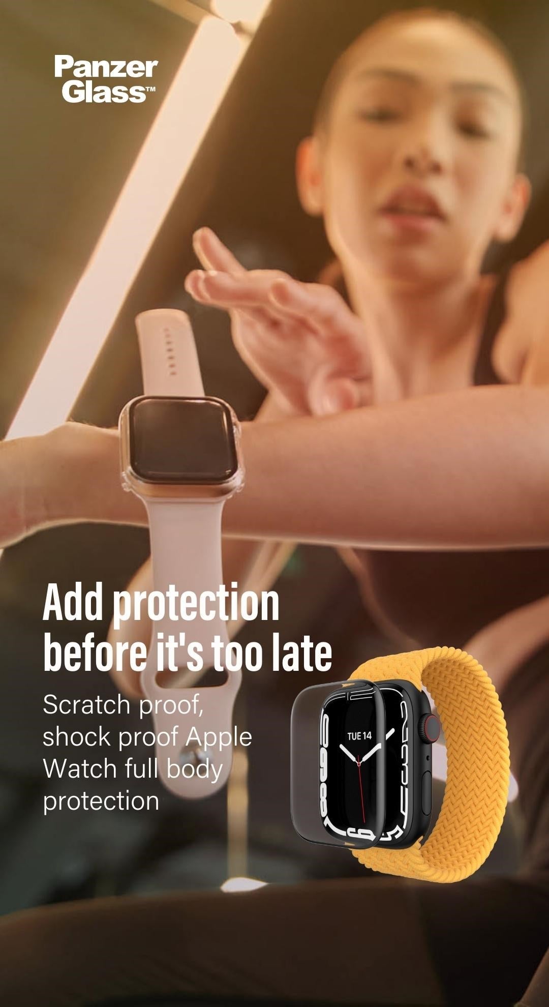 PanzerGlass® Displayschutz Full Body Schwarz Apple Watch SE 3 | SE | 6 | 5 | 4 | 44mm