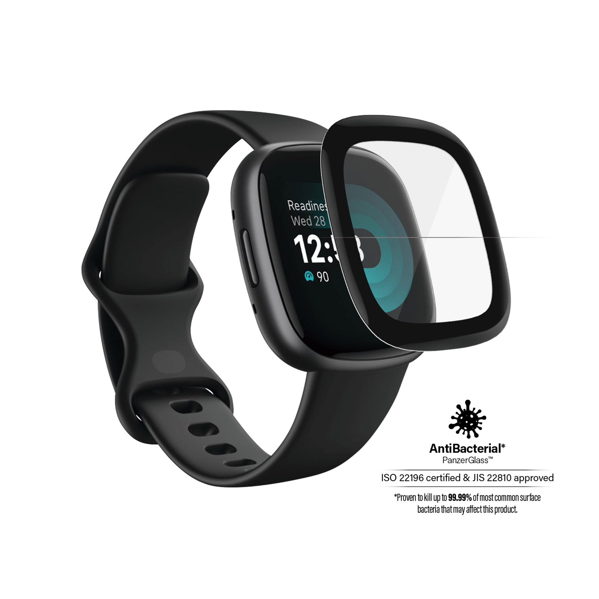 PanzerGlass® Fitbit Versa 4 | Versa 3 | Sense | Displayschutz Glass